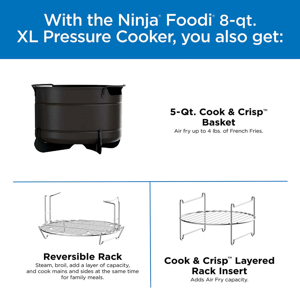 NINJA Foodi 8 Qt. Stainless Steel Pressure Cooker and Air Fryer