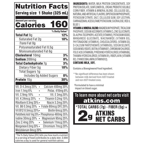 Atkins Gluten Free Protein-Rich Shake. Strawberry Keto-Friendly (15 pk.)