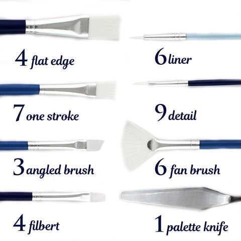 ArtSkills Premium 40 Piece Brush Set Includes Metal Palette Knife