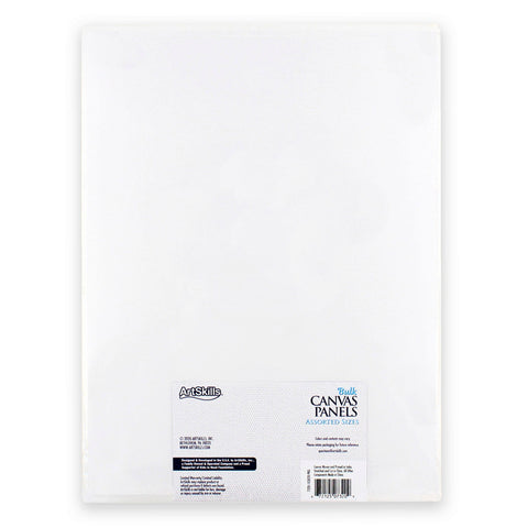 ArtSkills White Blank Canvas Panel Boards, 4 Sizes,10 Pieces