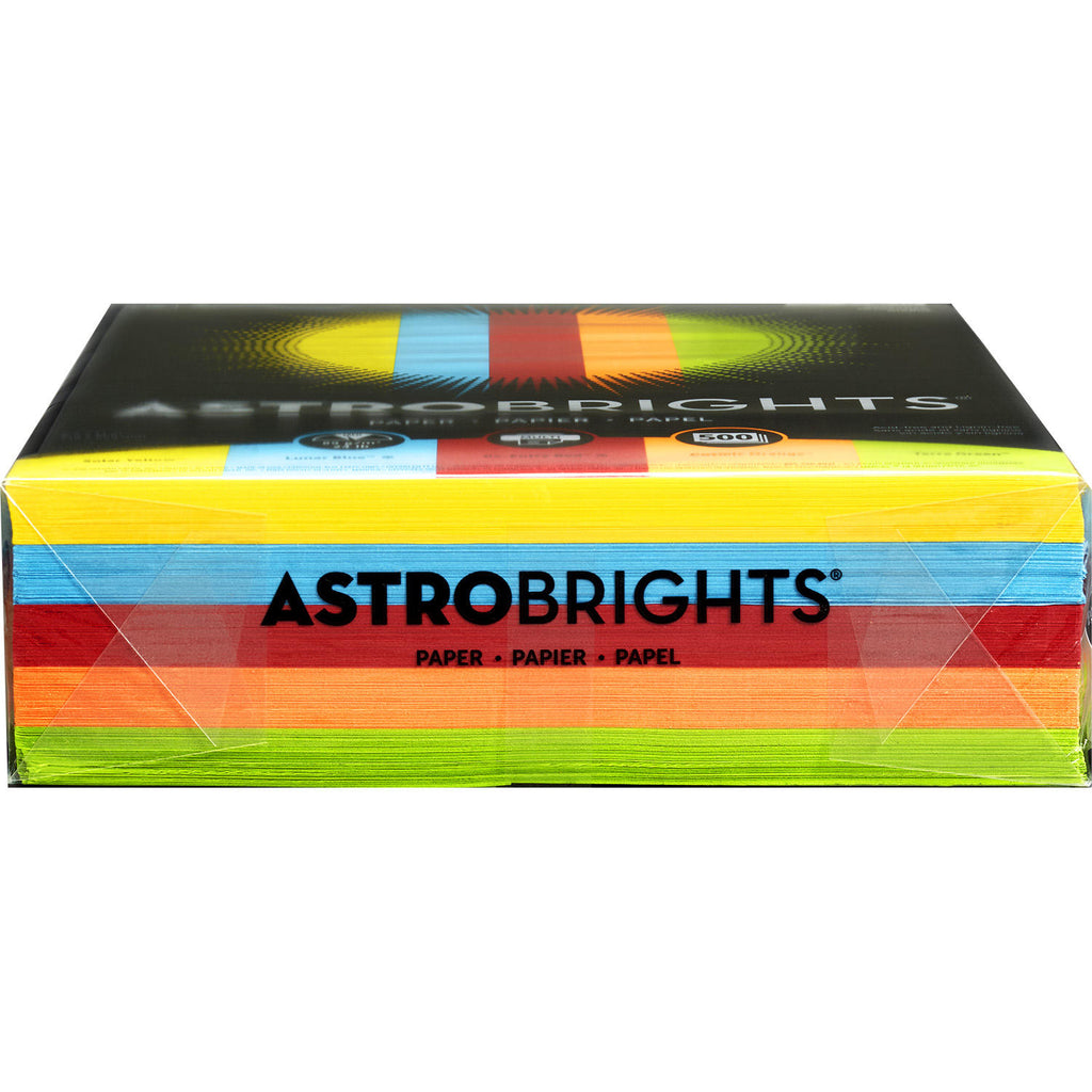 Astrobrights Color Paper - Warm Assortment, 24lb, 8.5 x 11, Assorted Warm Colors, 500/Ream