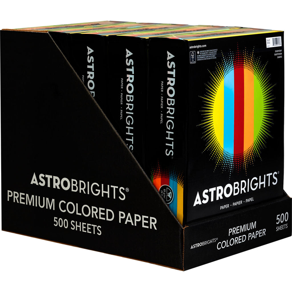 Astrobrights Color Paper - Five-Color Mixed Carton, 24lb, 8.5 x 11