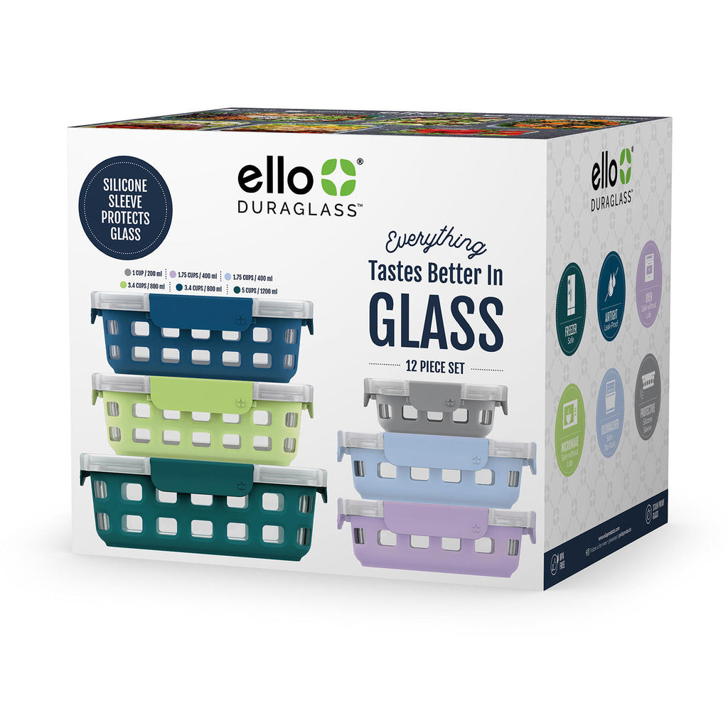Ello 10pc Plastic Food Storage Canisters with Airtight Lids (Set of 5) 10  ct