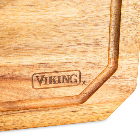 Viking Acacia Wood Carving Board with Juice Well