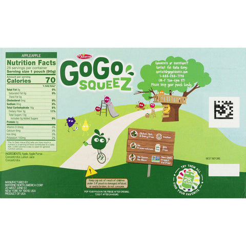 GoGo SqueeZ Applesauce, Apple Apple (3.2 oz., 28 ct.)