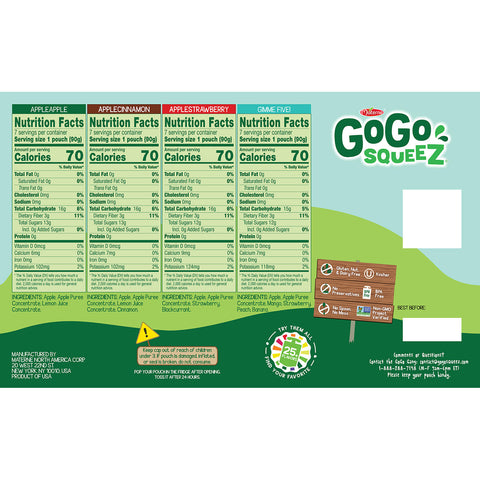 GoGo squeeZ Applesauce, Apple/Cinnamon/Strawberry/GIMME Five (3.2 oz., 28 pk.)