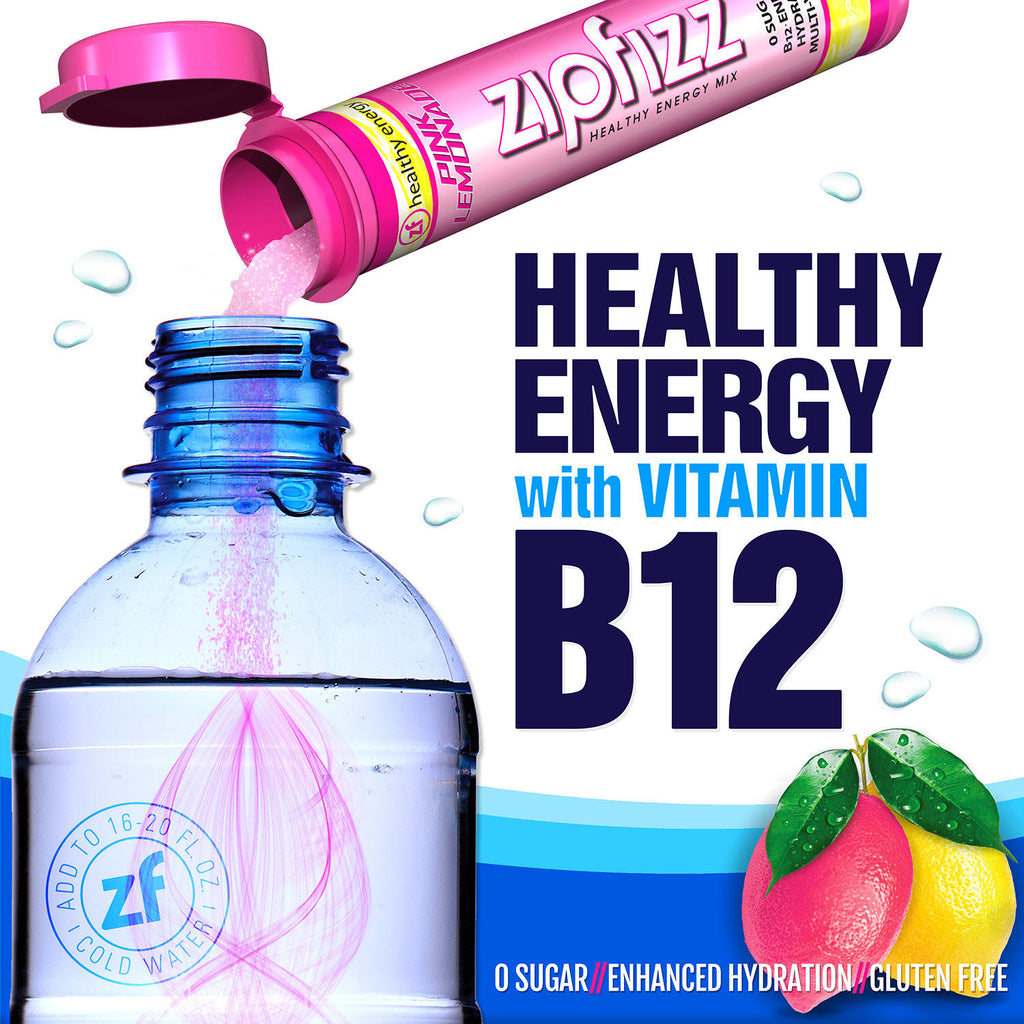 Zipfizz Energy Drink Mix. Pink Lemonade (20 ct)