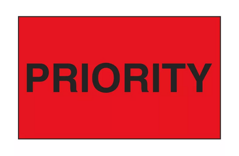 "Priority" Label - 3 x 5"