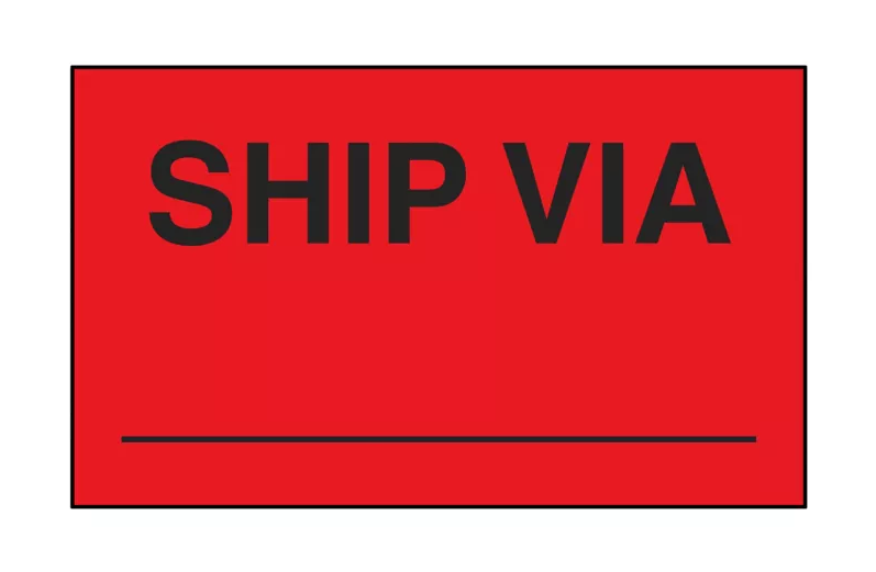 "Ship Via _____" Label - 3 x 5"