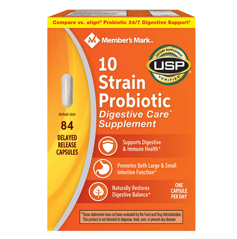 Member's Mark 10 Strain Probiotic Digestive Care Supplement (84 ct.)