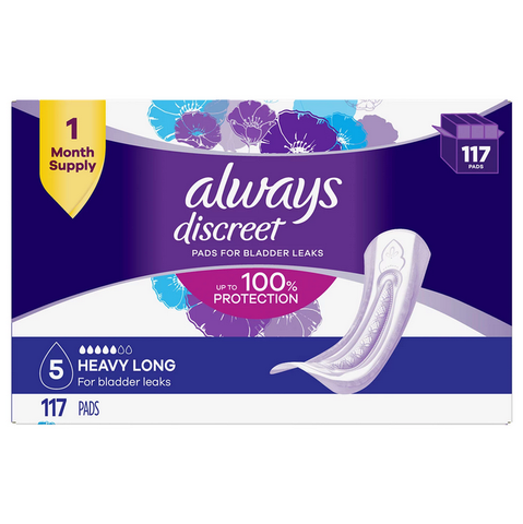 Always Discreet Incontinence Pads. Heavy - Long (117 ct.)