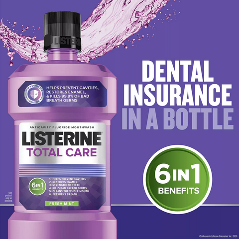 Listerine Total Care Mouthwash. Fresh Mint (33.8 fl. oz. 3 pk.)