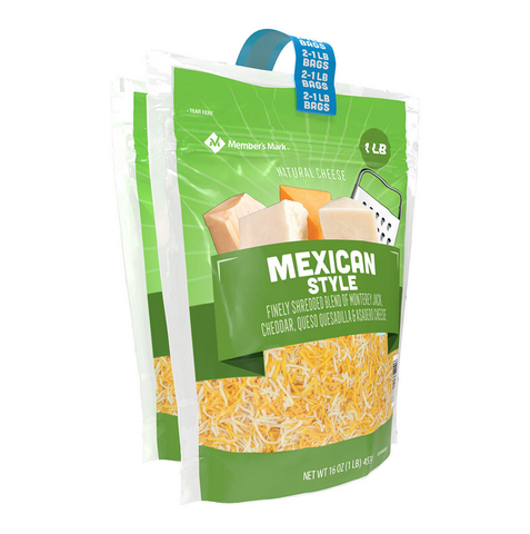 Member's Mark Mexican Style Four Cheese Finely Shredded Cheese (16 oz. 2 pk.)