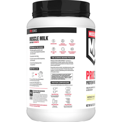 Muscle Milk Pro Series Protein Powder Supplement. Intense Vanilla (40.7 oz.)