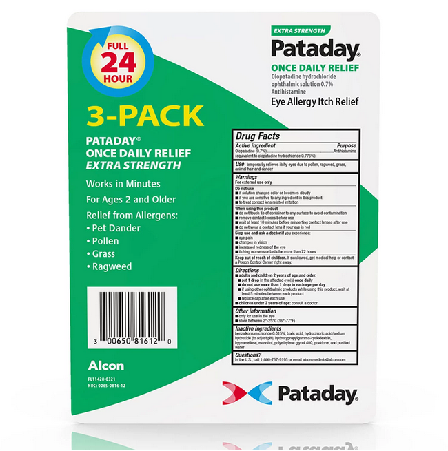 Pataday Eye Drops Extra Strength (2.5 ml. 3 pk.)