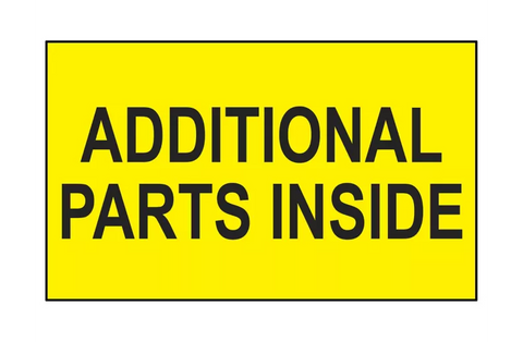 "Additional Parts Inside" Label - Fluorescent Yellow, 3 x 5"