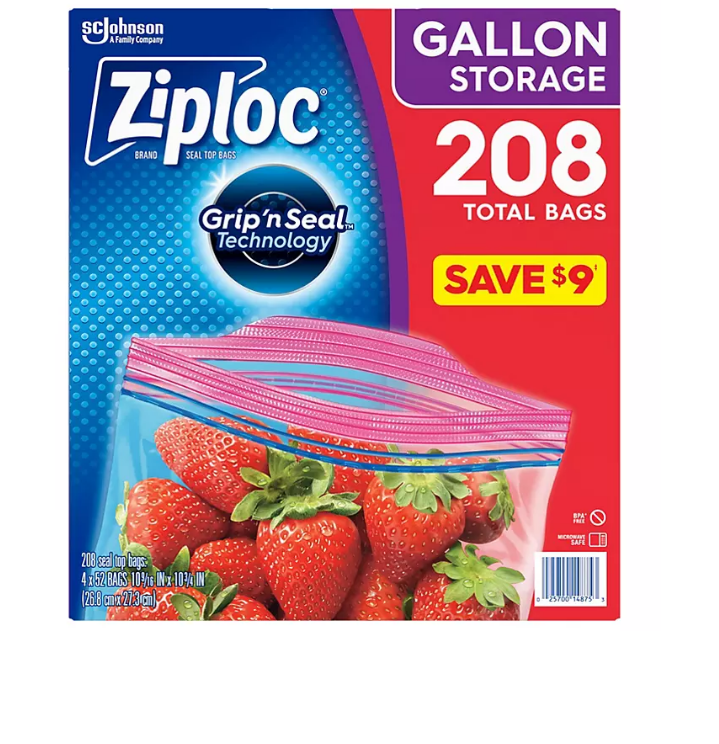 Ziploc Easy Open Tabs Storage Gallon Bags (208 ct.) – Openbax