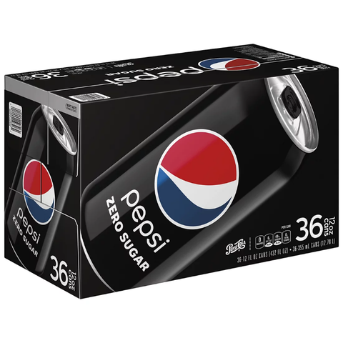 Pepsi Zero Sugar Soda. 36 pk. 12 oz.