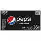 Pepsi Zero Sugar Soda. 36 pk. 12 oz.