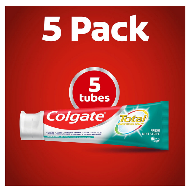 Colgate Total Gel Toothpaste. Fresh Mint Stripe (6.0 oz. 5 pk.)