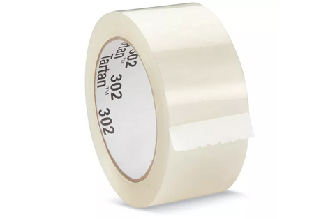3M 302 Carton Sealing Tape - 2" x 110 yds, Clear. Rolls/Case (36 ct.)