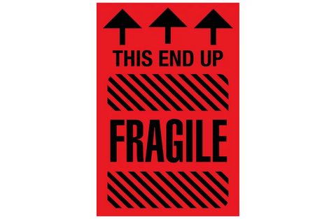 "This End Up/Fragile" Label - 2 x 3"