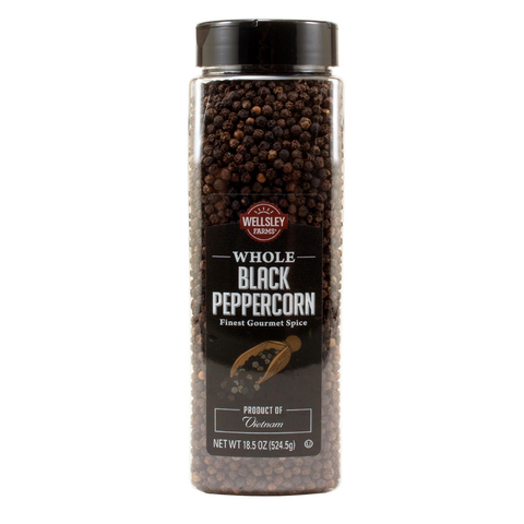 Wellsley Farms Whole Black Peppercorns. 18.5 oz.