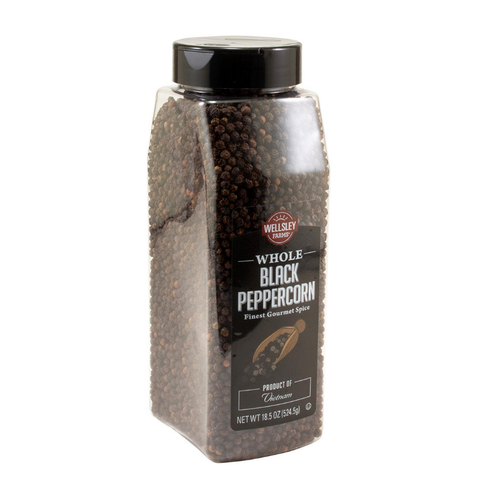 Wellsley Farms Whole Black Peppercorns. 18.5 oz.