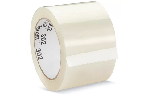 3M 302 Carton Sealing Tape - 3" x 110 yds, Clear. Rolls/Case (24 ct.)