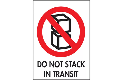 International Safe Handling Labels - "Do Not Stack in Transit", 3 x 4"