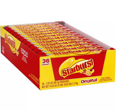 Starburst Original Fruity Chewy Candy Full Size Bulk Pack (2.07 oz. 36 ct.)