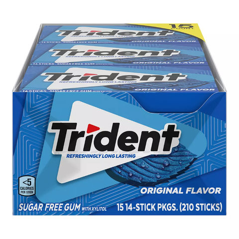 Trident Original Flavor Sugar Free Gum 15 pk.