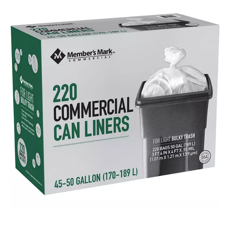 Member's Mark 45-50 Gallon Commercial Trash Bags (220 ct.)