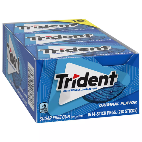 Trident Original Flavor Sugar Free Gum 15 pk.