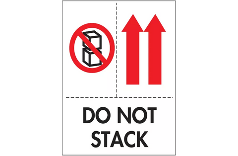 International Safe Handling Labels - 3-in-1, "Do Not Stack", 4 x 6"