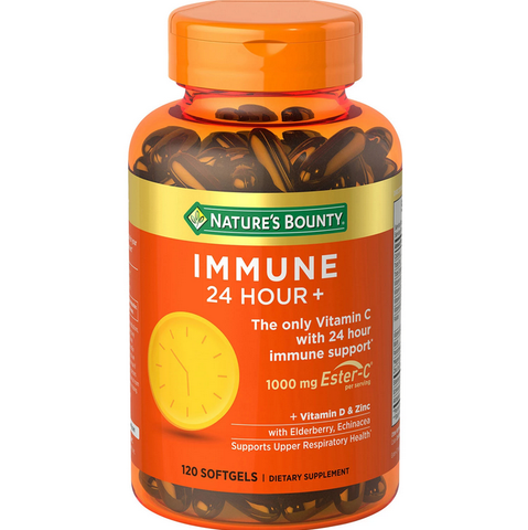 Nature’s Bounty Immune 24 Hour + Immune Support Softgels 1000mg Vitamin C (120 ct.)