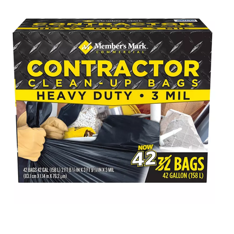 Member's Mark Commercial Contractor Clean-Up Trash Bags (42 gal. 42 ct.)