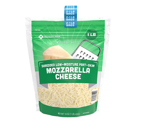 Member's Mark Part-Skim Shredded Mozzarella Cheese (16 oz. 2 pk.)