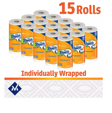 Member's Mark Super Premium 2-Ply Select & Tear Paper Towels (150 sheets/roll, 15 rolls)