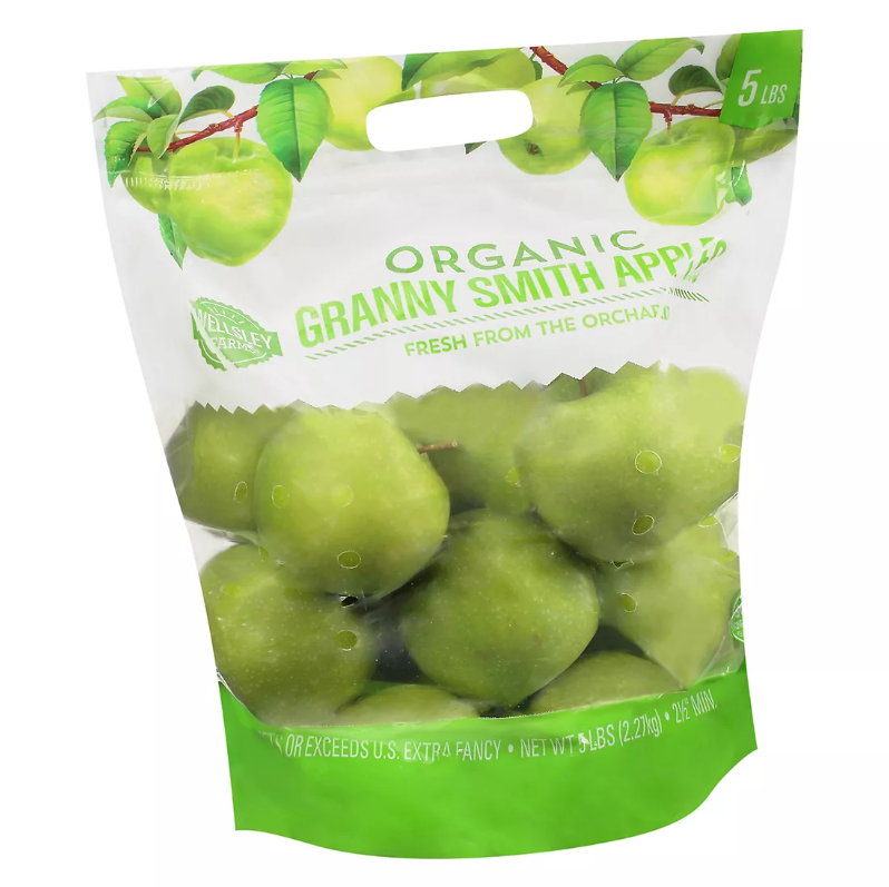 Wellsley Farms Organic Granny Smith Apples. 5 lbs. – Openbax