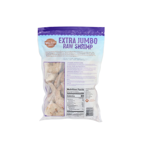 Wellsley Farms Extra Jumbo Uncooked Shrimp. 1.5 lbs.