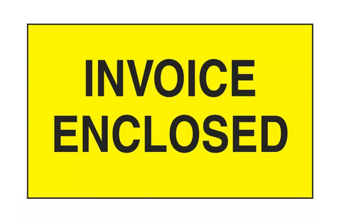 "Invoice Enclosed" Label - 3 x 5"