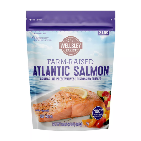 Wellsley Farms Farm-Raised Atlantic Salmon. 2 lbs.