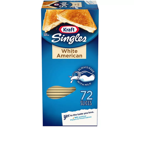 Kraft Singles Cheese Slices, White American Cheese (48 oz. 72 ct.)
