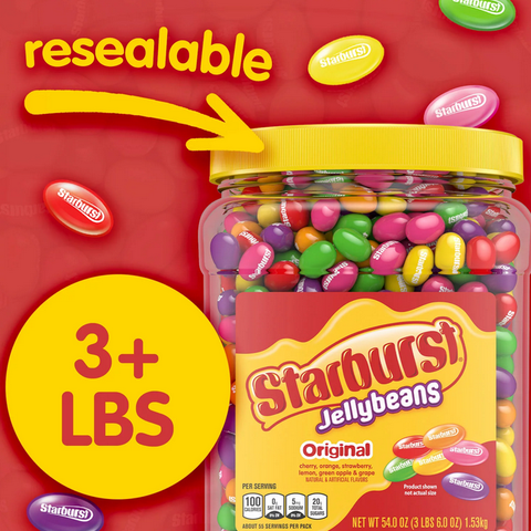 Starburst Original Assorted Jelly Beans Chewy Candy Resealable Jar (54 oz.)