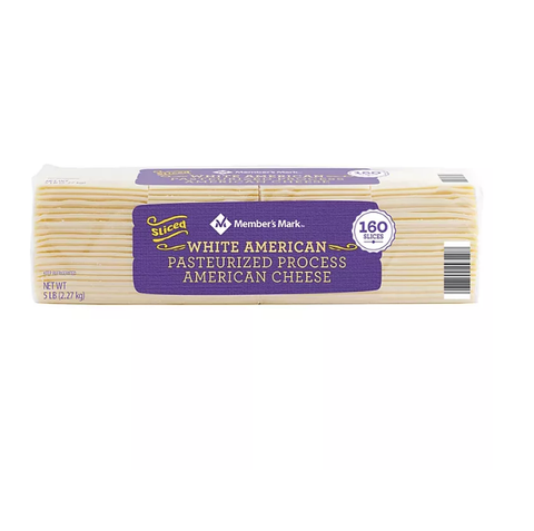 Member's Mark White American Cheese Slices (160 slices. 5 lbs.)