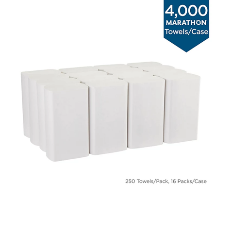 Marathon Multifold 1-Ply Paper Towels, 9.2" x 9.4" (250 towels/pk., 16 pks.)