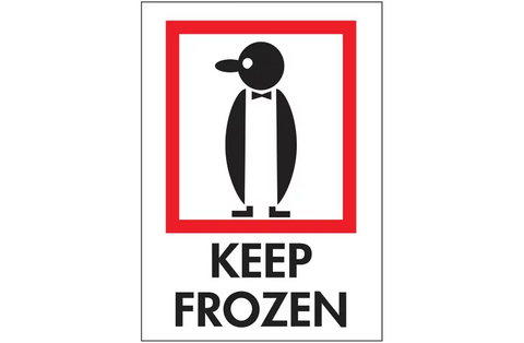 International Safe Handling Labels - "Keep Frozen", 3 x 4"
