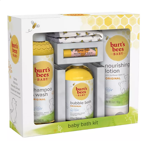 Burt’s Bees Baby Bath Kit Gift Set, 5 Pieces