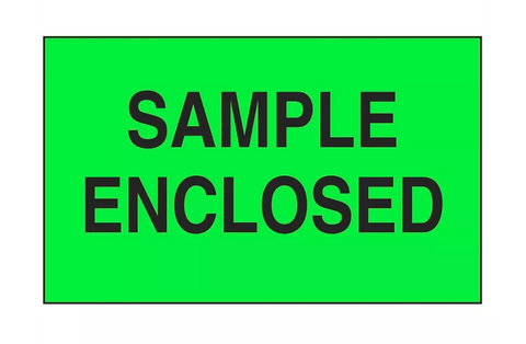 "Sample Enclosed" Label - 3 x 5"